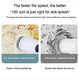 Electric Scrubber with 5 Brush Heads Dish Scrubber Brush Bathroom Scrubber for Kitchen Sink Bathroom Shower Tile Purple Electric Scrubber with 5 Brush Heads Dish Scrubber Brush Bathroom Scrubber for Kitchen Sink Bathroom Shower Tile Purple