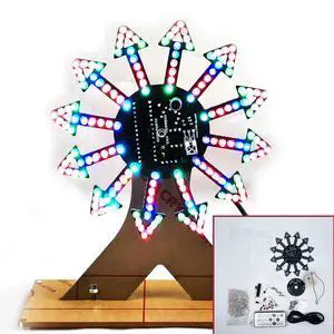 DIY electronic kit LED rotating ferris wheel Colorful LED flashing music spectrum voice control diy sodering kit project 21kind DIY electronic kit LED rotating ferris wheel Colorful LED flashing music spectrum voice control diy sodering kit project 21kind