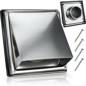 Rain Shield 45°, Stainless Steel 4 Inch For Dryer Vent Cover Outside, Silver Exterior Wall, For Dryer Duct And RV Rain Shield 45°, Stainless Steel 4 Inch For Dryer Vent Cover Outside, Silver Exterior Wall, For Dryer Duct And RV