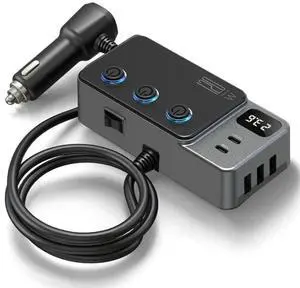 Car Cigarette Lighter Splitter Adapter Car USB Chager Multi Port with PD35W/QC3.0 Charge USB C 12V/24V for All Car Devices Car Cigarette Lighter Splitter Adapter Car USB Chager Multi Port with PD35W/QC3.0 Charge USB C 12V/24V for All Car Devices