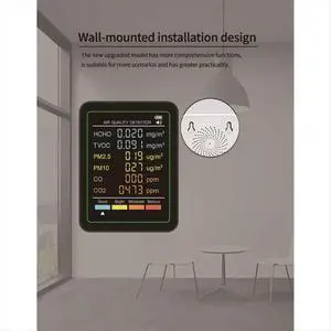 6 in 1 Air Monitor Multifunctional Automatic Display Indoor Office Wall Hanging Screen Display Air Detector B 6 in 1 Air Monitor Multifunctional Automatic Display Indoor Office Wall Hanging Screen Display Air Detector B