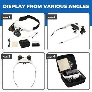 Magnifying Glasses with LED Light, Hands Free Magnifier with 14 Interchangeable Lenses 3X 4X 5X 6X 7X 10X 15X Magnifying Glasses with LED Light, Hands Free Magnifier with 14 Interchangeable Lenses 3X 4X 5X 6X 7X 10X 15X