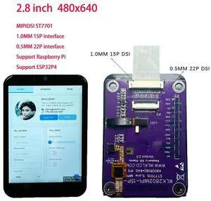 2.8" MIPIDSI15P/22P 480x640 IPS LCD display touch screen for ESP32P4 Raspberry Pi 2.8" MIPIDSI15P/22P 480x640 IPS LCD display touch screen for ESP32P4 Raspberry Pi