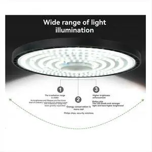 Ultra-High Brightness LED High Bay Light UFO Warehouse Garage Light IP65 Waterproof Gym AC 220V Factory Lighting 100W,A Ultra-High Brightness LED High Bay Light UFO Warehouse Garage Light IP65 Waterproof Gym AC 220V Factory Lighting 100W,A