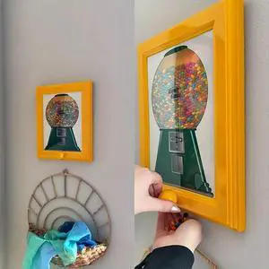 Candy Dispenser Picture Frame Wall Mount Gumball Machine for Desk Countertop Kids Adults Office Sweet Display Gift Candy Dispenser Picture Frame Wall Mount Gumball Machine for Desk Countertop Kids Adults Office Sweet Display Gift