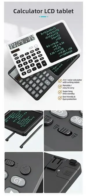 Multifunction Solar Calculator with Handwriting Pad for Financial Accounting Handwriting Computer Business Drawing Black Multifunction Solar Calculator with Handwriting Pad for Financial Accounting Handwriting Computer Business Drawing Black