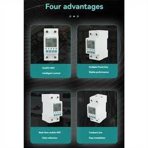 Tuya 2P Energy Meter Power KWh Meter Earth Leakage over Under Voltage Protector Work with Tuya Life Tuya 2P Energy Meter Power KWh Meter Earth Leakage over Under Voltage Protector Work with Tuya Life