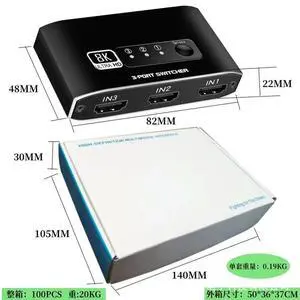 3 in 1 Out HDMI 2.1 Switch 4K 120Hz,Ultra HD, 8K Hdmi Selector Switcher for Game Consoles 3 in 1 Out HDMI 2.1 Switch 4K 120Hz,Ultra HD, 8K Hdmi Selector Switcher for Game Consoles