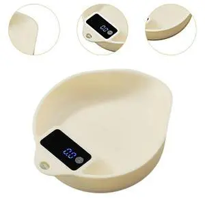 Coffee Bean Electronic Scale Bean Tray Baking Scales LED Digital Display Scales for Kitchen Household Beige Coffee Bean Electronic Scale Bean Tray Baking Scales LED Digital Display Scales for Kitchen Household Beige