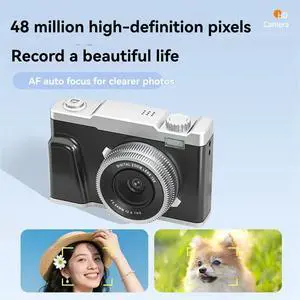 4K HD Digital Camera Built-in MP3 Player 48MP Optical Zoom Camera Entry Level Home Dual Lens Camera for Students White 4K HD Digital Camera Built-in MP3 Player 48MP Optical Zoom Camera Entry Level Home Dual Lens Camera for Students White