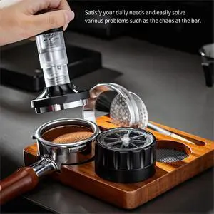 Coffee Tamper Station with Wood Base and Portafilter Holder for 51mm and 58mm Handles Epsresso Portafilter Coffee Tools Coffee Tamper Station with Wood Base and Portafilter Holder for 51mm and 58mm Handles Epsresso Portafilter Coffee Tools
