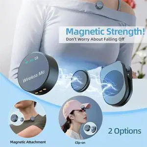 Noise Cancelling Lavalier Mic with LED Display, Charging Case for Interview Vlogging Podcast Recording Noise Cancelling Lavalier Mic with LED Display, Charging Case for Interview Vlogging Podcast Recording
