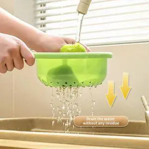 Hollow Drain Basket Kitchen Multifunctional Double-Layer Fruit and Vegetable Basket Kitchen C Hollow Drain Basket Kitchen Multifunctional Double-Layer Fruit and Vegetable Basket Kitchen C