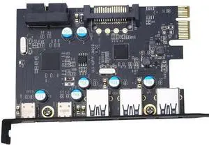 PCIE To 5 Ports USB3.0 Converter Dual Ports USB3.1 Type-c PCI Express Expansion Card Internal USB 3.0 for Mac Pro Fresco Fl1100 PCIE To 5 Ports USB3.0 Converter Dual Ports USB3.1 Type-c PCI Express Expansion Card Internal USB 3.0 for Mac Pro Fresco Fl1100