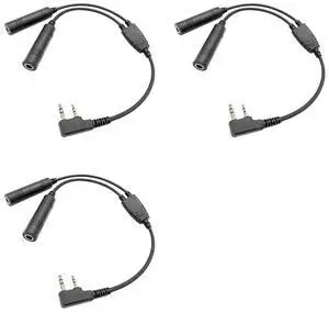 3X GA Dual Plugs Aviation Headphone To 2-Pin Pilot Headset Connector Convert Cable For Baofeng UV-5R 888S Kenwood 3X GA Dual Plugs Aviation Headphone To 2-Pin Pilot Headset Connector Convert Cable For Baofeng UV-5R 888S Kenwood