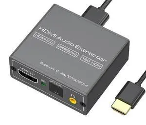 4K Video Audio Extractor HDMI-Compatible To 3.5MM Audio Converter SPDIF Optical TOSLINK Stereo Out Splitter Adapter 4K Video Audio Extractor HDMI-Compatible To 3.5MM Audio Converter SPDIF Optical TOSLINK Stereo Out Splitter Adapter