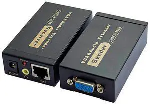 100M 328ft VGA Video Audio Signal Extender RJ45 CAT5e/6 1080P HD Extension Adapter 1920x1440 @60Hz EU US Plug 100M 328ft VGA Video Audio Signal Extender RJ45 CAT5e/6 1080P HD Extension Adapter 1920x1440 @60Hz EU US Plug