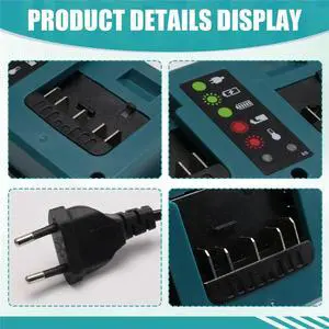 2 Port Li-Ion Charger Fast Charging for Bosch 18V 20V GBA18V80/GBA18V40/GBA18V120 EU Plug 2 Port Li-Ion Charger Fast Charging for Bosch 18V 20V GBA18V80/GBA18V40/GBA18V120 EU Plug