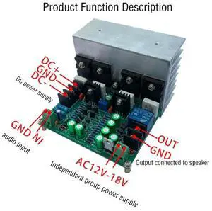 Dual differential mono Power Amplifier Board Discrete Component Amplifier Board High power 200W Finished Board Dual differential mono Power Amplifier Board Discrete Component Amplifier Board High power 200W Finished Board