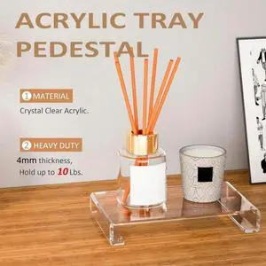 Acrylic Bathroom Counter Tray: Water-Resistant Kitchen and Bathroom Tray Countertop Decor Candle Tray Decor 2 Pack Acrylic Bathroom Counter Tray: Water-Resistant Kitchen and Bathroom Tray Countertop Decor Candle Tray Decor 2 Pack