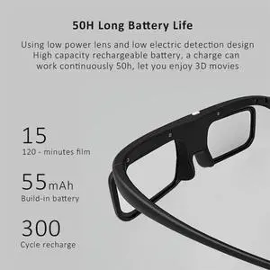 DLP Link Active Shutter 3D Glasses USB Rechargeable 3D Eyeglasses for Home Cinema DLP Projector Not Suitable for All TV DLP Link Active Shutter 3D Glasses USB Rechargeable 3D Eyeglasses for Home Cinema DLP Projector Not Suitable for All TV