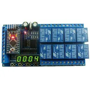 DC 12V 8 Channel Pro Mini PLC Board Relay Shield Module for Multifunction Delay Timer Switch Board DC 12V 8 Channel Pro Mini PLC Board Relay Shield Module for Multifunction Delay Timer Switch Board