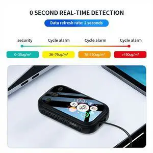 Multifunctional PM2.5 PM10 PM1.0 Air Monitor LCD Display Digital Temperature and Humidity Air Detector B Multifunctional PM2.5 PM10 PM1.0 Air Monitor LCD Display Digital Temperature and Humidity Air Detector B