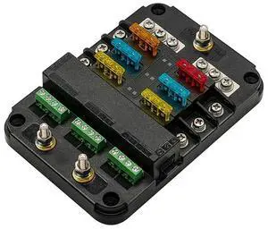 RV Yacht Insurance Box Car Pick-Up Multi-Position Electrical Appliance Fuse Box With Red And Blue Indicator Lights RV Yacht Insurance Box Car Pick-Up Multi-Position Electrical Appliance Fuse Box With Red And Blue Indicator Lights