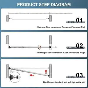Sliding Door Security Bar, 17-50 Inch Adjustable with Rubber Tips, Sliding Door Lock Bars, for Window Safety Bars Home Sliding Door Security Bar, 17-50 Inch Adjustable with Rubber Tips, Sliding Door Lock Bars, for Window Safety Bars Home