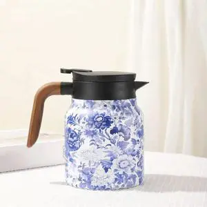 1000ml Vintage Floral Tea Stainless Steel Kettle with Infuser Tea Separation Thermal Insulation Teapot for Hot Drink C 1000ml Vintage Floral Tea Stainless Steel Kettle with Infuser Tea Separation Thermal Insulation Teapot for Hot Drink C