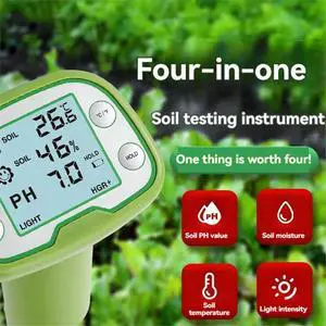 Multifunctional Soil Tester 4 in 1 Digital Soil Temperature Humidity/PH/Light Intensity Detection for Orchard Garden Multifunctional Soil Tester 4 in 1 Digital Soil Temperature Humidity/PH/Light Intensity Detection for Orchard Garden