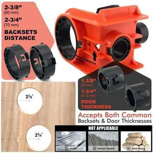 Door Lock Installation Kit, Door Lock Jig, Only for Wood Doors, Hole Saw Kit for Easy Lockset Installation Yellow Door Lock Installation Kit, Door Lock Jig, Only for Wood Doors, Hole Saw Kit for Easy Lockset Installation Yellow