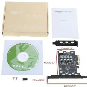 PCIe To USB 3.2 Gen 2 5ports Card Total 20Gbps 3ports USB C 1x A-Key 20 Pin Type-E Header for Front Panel Mount Adapter PCIe To USB 3.2 Gen 2 5ports Card Total 20Gbps 3ports USB C 1x A-Key 20 Pin Type-E Header for Front Panel Mount Adapter