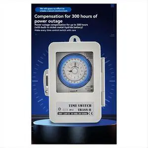 TB388R Mechanical 24 Hours Timer Switch IP53 Programmable Electrical Timer Switch Box AC100-240V 15 Minutes Interval TB388R Mechanical 24 Hours Timer Switch IP53 Programmable Electrical Timer Switch Box AC100-240V 15 Minutes Interval