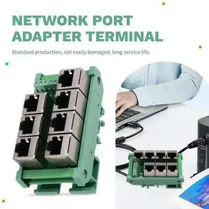 RJ45 Male/Female Connector to 7-Pin RJ45 Connector, Network Adapter Terminal Block, Breakout Module for Wiring Test RJ45 Male/Female Connector to 7-Pin RJ45 Connector, Network Adapter Terminal Block, Breakout Module for Wiring Test
