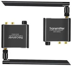 50M 2.4G Audio Transmitter and Receiver Audio Extender 3.5mm R/L RCA Sound System Volume Control 50M 2.4G Audio Transmitter and Receiver Audio Extender 3.5mm R/L RCA Sound System Volume Control