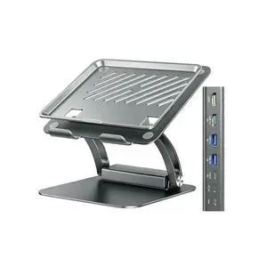 Ergonomic Holder Laptop Stand With PD100W 4K@ 60Hz USB-C Hub 3 USB Ports, Detachable Docking Station For 10- 17" Laptop Ergonomic Holder Laptop Stand With PD100W 4K@ 60Hz USB-C Hub 3 USB Ports, Detachable Docking Station For 10- 17" Laptop