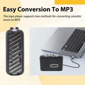 Cassette Player Cassette Recorder USB C Cassette Tape to MP3 Converter Cassette Tape Player with Headphone B Cassette Player Cassette Recorder USB C Cassette Tape to MP3 Converter Cassette Tape Player with Headphone B