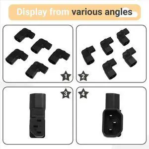 Power IEC 320 C14 to C13 AC Adapter 3Pin IEC 320 3pin Male to Female Extend Left Angle AC Converter Power IEC 320 C14 to C13 AC Adapter 3Pin IEC 320 3pin Male to Female Extend Left Angle AC Converter