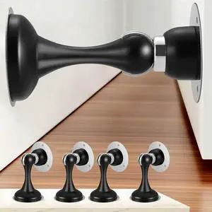 4-Pack Stainless Steel Door Stops Thickened Luxury-Style Door Barrier Bedroom Strong Magnet No-Drill Door Holders Black 4-Pack Stainless Steel Door Stops Thickened Luxury-Style Door Barrier Bedroom Strong Magnet No-Drill Door Holders Black