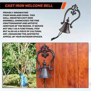 Nordics Style Vintage Brown Iron Door Bell for Garden and Porch Nordics Style Vintage Brown Iron Door Bell for Garden and Porch