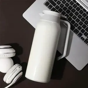 Stainless Steel Kettle 1.5L Capacity Double Wall Vacuum Insulated Flask Travel Coffee Pot Hot Water Jug Black Stainless Steel Kettle 1.5L Capacity Double Wall Vacuum Insulated Flask Travel Coffee Pot Hot Water Jug Black