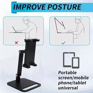 Adjustable Monitor Stand 360° Swivel Bracket Tablet Holder Compatible with Tablet Desktop Clamp Stand A Adjustable Monitor Stand 360° Swivel Bracket Tablet Holder Compatible with Tablet Desktop Clamp Stand A