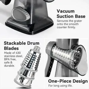 Cheese Grater Hand Crank Rotary Vegetable Shredder with Handle,Interchangeable Blades,Multifunctional Slicer for Kitchen Cheese Grater Hand Crank Rotary Vegetable Shredder with Handle,Interchangeable Blades,Multifunctional Slicer for Kitchen