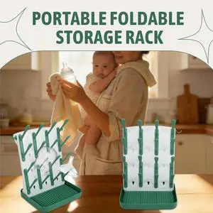 Baby Bottle Drying Rack,Vertical Space Saving Countertop Holder-Capacity for 16 Bottles,Baby Accessories Organizer Green Baby Bottle Drying Rack,Vertical Space Saving Countertop Holder-Capacity for 16 Bottles,Baby Accessories Organizer Green