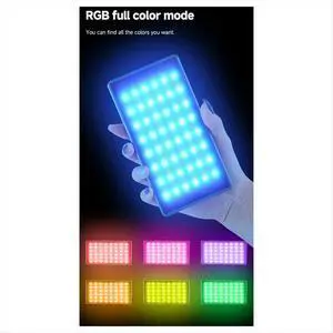 RGB Video Light 10W Selfie LED Camera Light with 2500-9900K 4000mAh Rechargeable CRI 96+ App Control Fill RGB Video Light 10W Selfie LED Camera Light with 2500-9900K 4000mAh Rechargeable CRI 96+ App Control Fill