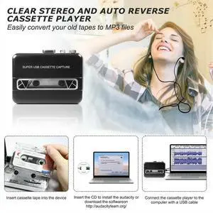 Upgrade USB Cassette Tape to PC Super USB Cassette-to-MP3 Capture Audio Music Player CD Converter Upgrade USB Cassette Tape to PC Super USB Cassette-to-MP3 Capture Audio Music Player CD Converter