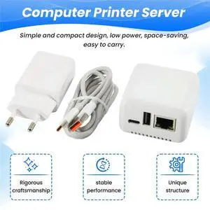 1PCS NP330 Network USB 2.0 Print Server USB2.0 Mini Printer Server 100Mbps RJ45 Connection for Androids Phones EU Plug 1PCS NP330 Network USB 2.0 Print Server USB2.0 Mini Printer Server 100Mbps RJ45 Connection for Androids Phones EU Plug
