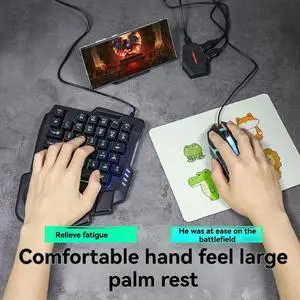 35Key Ergonomics RGB Gaming Keyboard+Keyboard and Mouse Converter+Mouse 5 in 1 Mobile Game Combo Kit for PUBG 35Key Ergonomics RGB Gaming Keyboard+Keyboard and Mouse Converter+Mouse 5 in 1 Mobile Game Combo Kit for PUBG