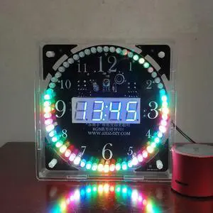 DIY electronic clock kit 14.5*14.5cm with case led digital tube date wetemperature diy soldering kit project for adults DIY electronic clock kit 14.5*14.5cm with case led digital tube date wetemperature diy soldering kit project for adults